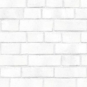 Threshold -  Textured Brick White 198"x20.5" Peel and White